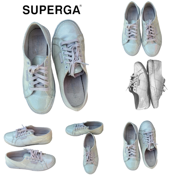 SUPERGA Shoes - SUPERGA SILVER GLITTERY PATENT METALLIC SNEAKERS